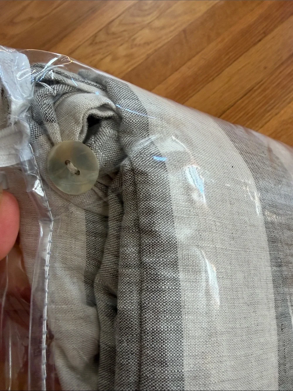 $699 POM POM At Home topanga King Duvet Cover natural/olive 100% Linen New
